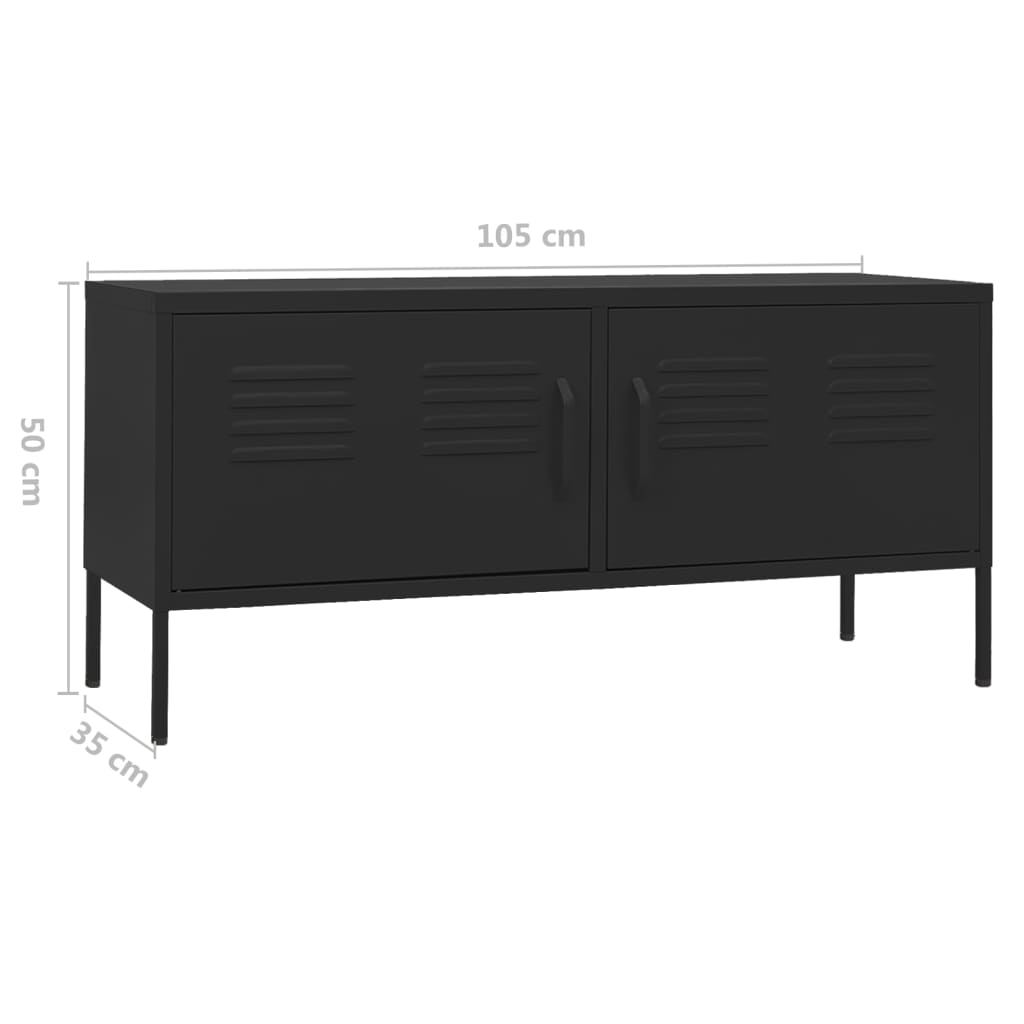 TV Cabinet Black 105x35x50 cm Steel